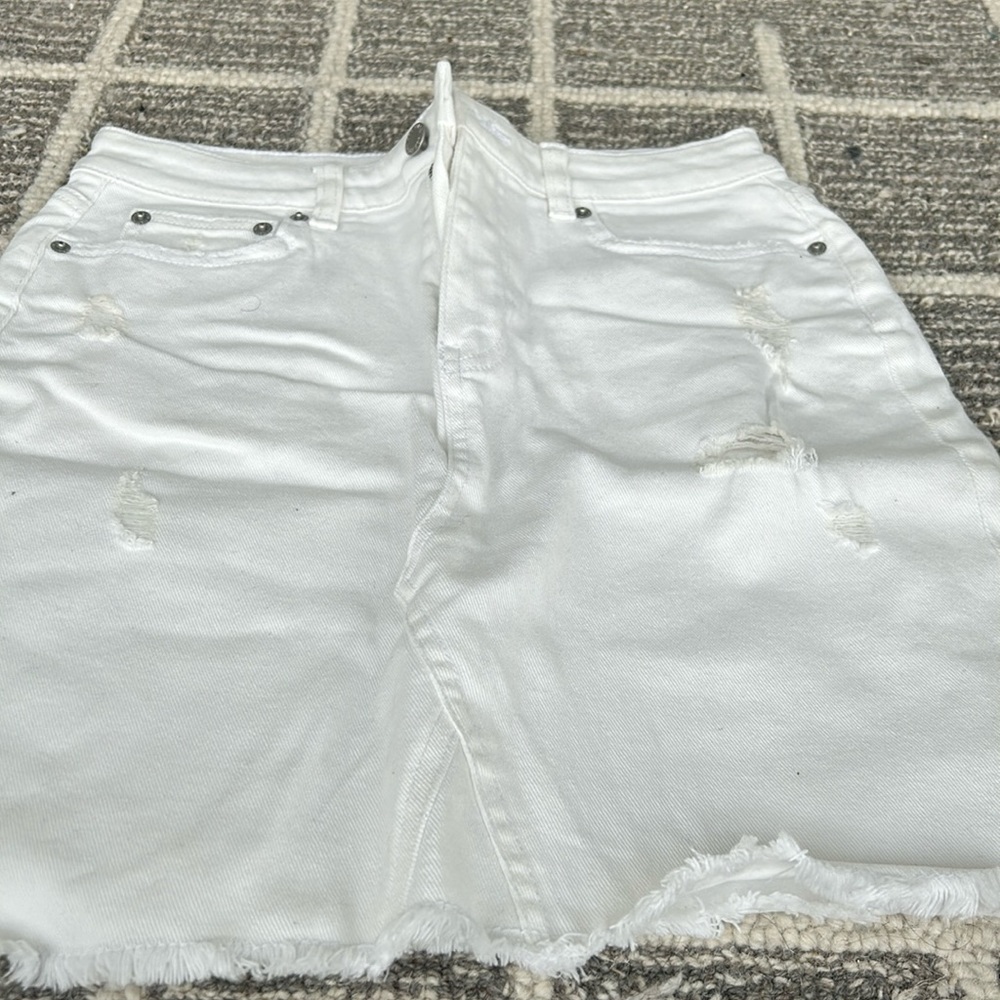 White Denim Skirt